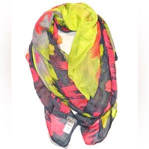 Vanity green, pink, grey scarf